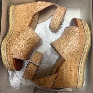 Dolce Vita Womens Otto Tan Espadrilles Size 7 Straw Wedge